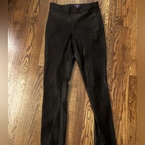 NYDJ waxed black pants.